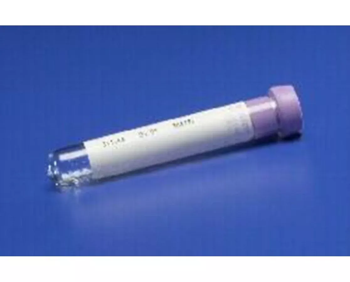 0.06mL Monoject Lavender Stopper Blood Collection Tube, 7.5% Solution, 10¼ x 64mm, 3mL Draw, Glycerine Coated (1000/cs)