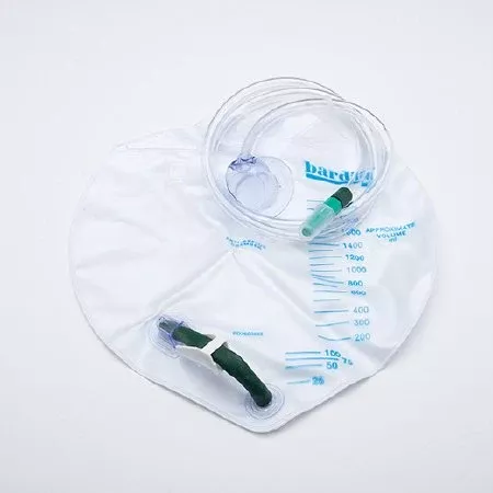 Bard Bardia Urinary Drain Bag Closed System Anti-Reflux Valve 2000 mL Vinyl - 802001